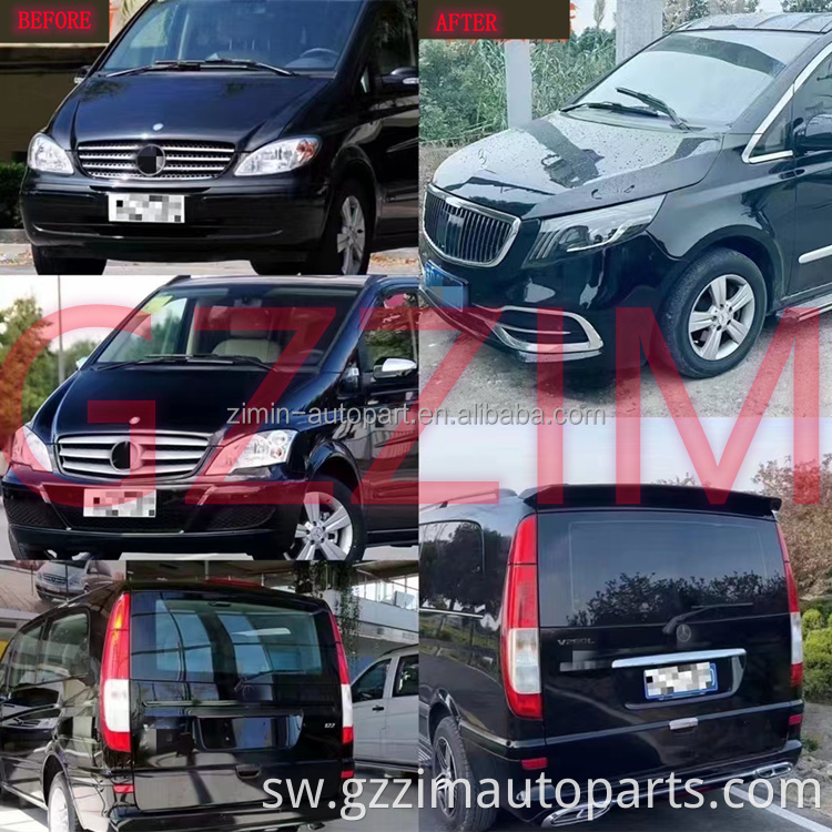 Mbele na nyuma bumper grille bodykit kwa Viano 2006-2015 zamani kwa sehemu mpya za kuboresha kwa mtindo wa Mei-bach